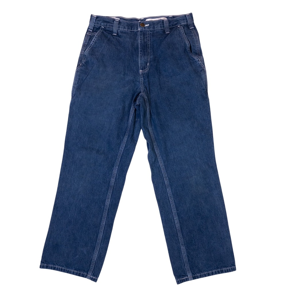 Carhartt Carpenter Jeans Mens 30x26 Blue Dungaree Fit Utility Denim